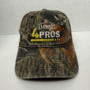 Lowe's 4 Pros Trucker Hat Mens OSFA Camo  Embroidered Mesh Snapback Cap Workwear